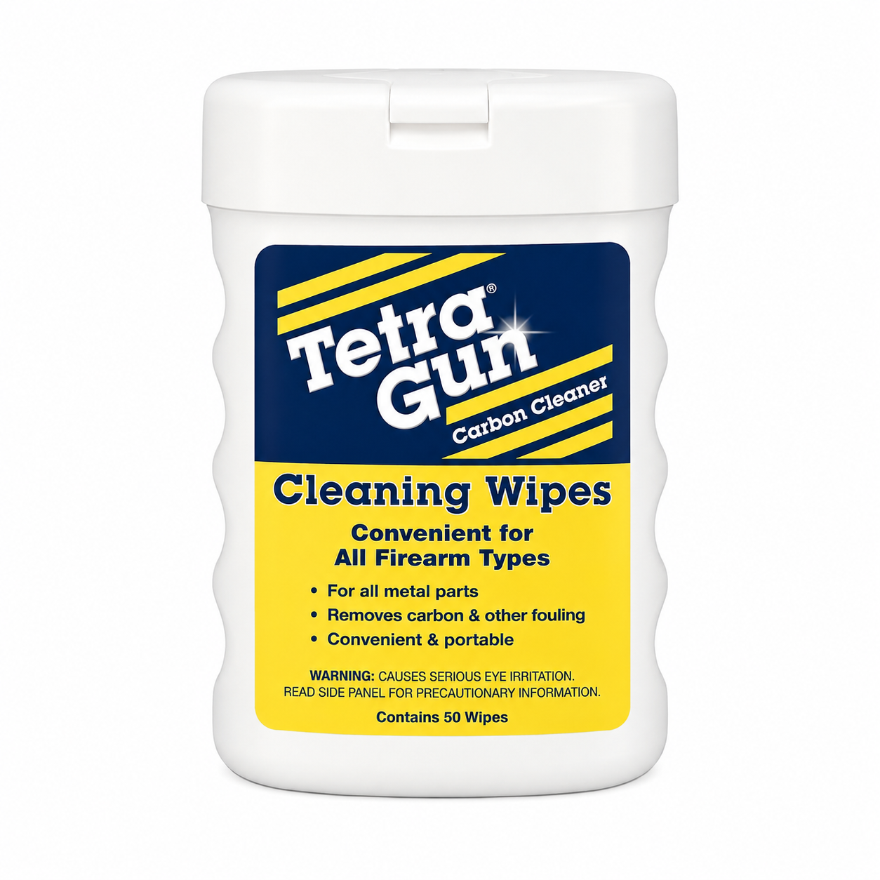 Tetra Gun Carbon Cleaner Cleaning Wipes container on a white background