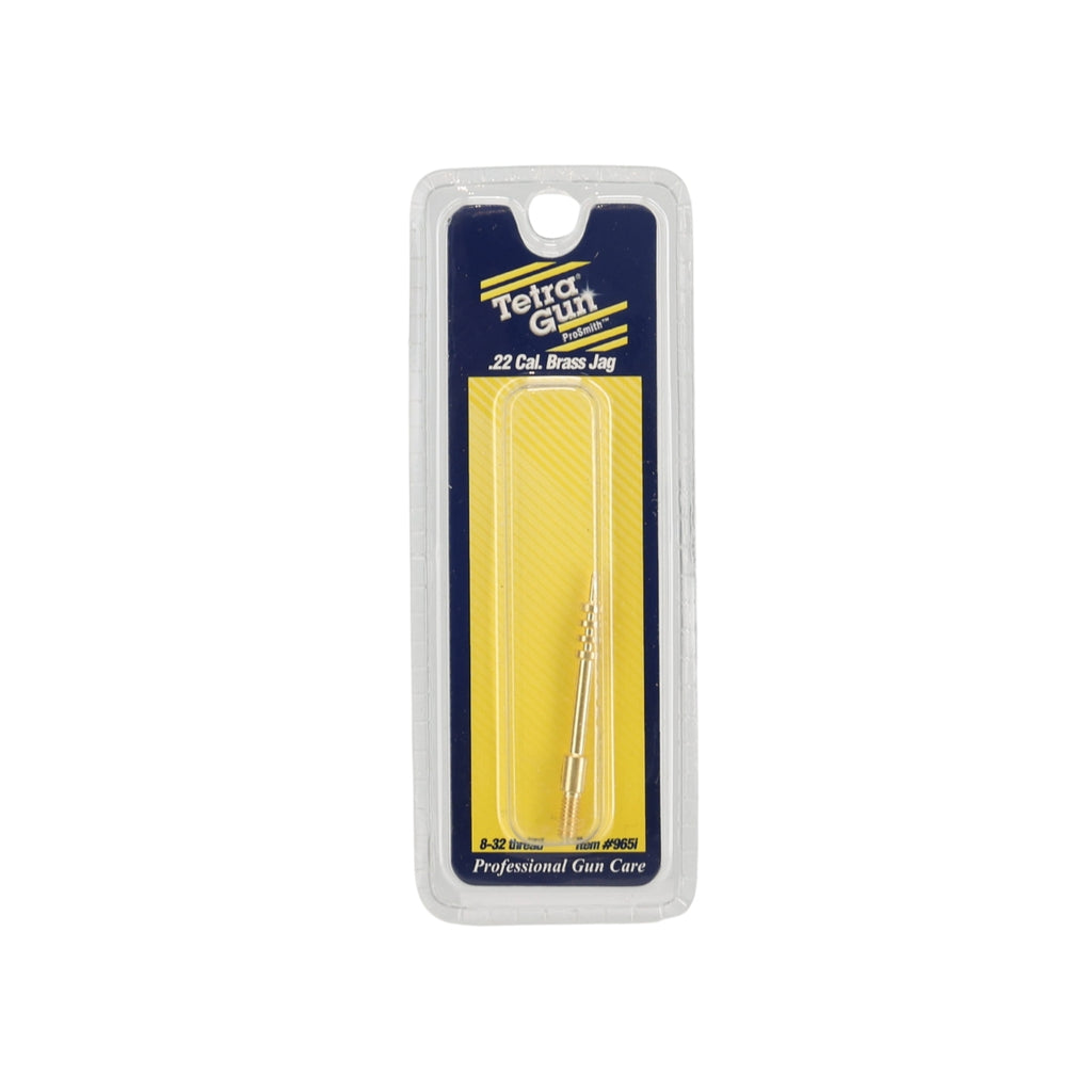 .22 calibre brass jag on a white background