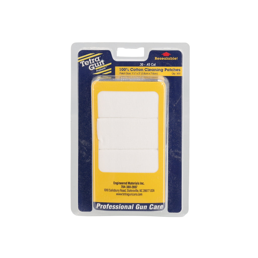 Package of 300 Tetra Gun Prosmith .30 to .45 calibre cotton cleaning patches