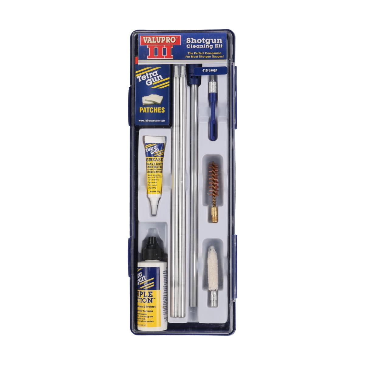 410 gauge Valupro III shotgun cleaning kit on a white background