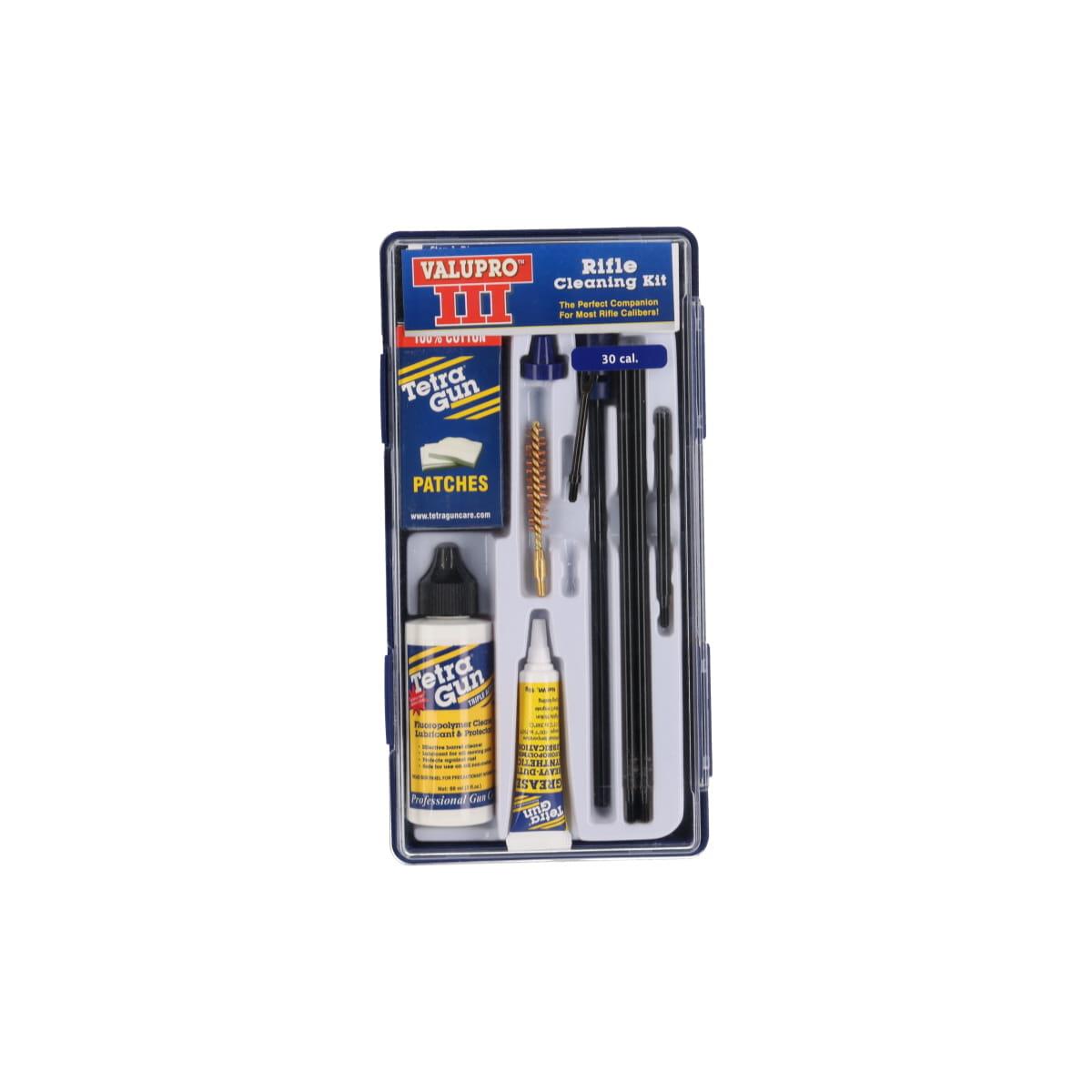 .30 Calibre Valupro III rifle cleaning kit on a white background